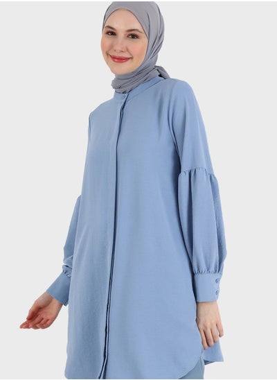 Buy Puff Sleeve Button Down Tunic in UAE