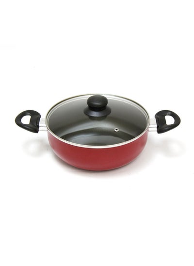 اشتري Nonstick Kadai Pan Frying Pan with Glass Lid 26CM في الامارات