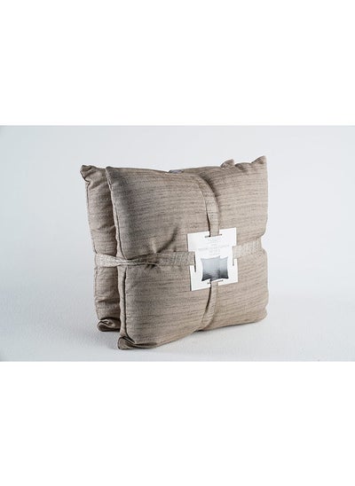 Buy Matka Texture 2 Piece Filled Cushion Set   43x43Cm   Grey in UAE