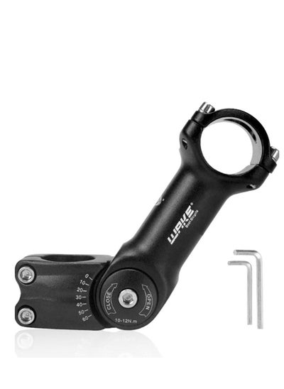 Buy Adjustable Bike Stem, 0-60 Degree Adjustable MTB Stem, 31.8 130mm Bike Handlebar Stem Riser, with 2 Hexagonal wrench, for Mountain Bike, Road Bicycle, MTB, BMX, Cycling in UAE