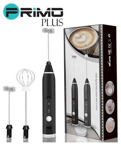 Buy 3-Piece Electric Milk Frother And Whisk Set Multicolour in Saudi Arabia