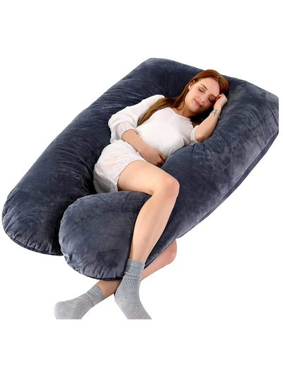 Buy U Shaped Maternity Pillow With Removable Velvet Cover Cotton in Saudi Arabia