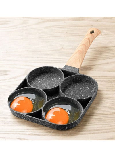 Buy Egg Frying Pan，Non Stick Egg Cooker Pan Compatible with All Heat Sources,for Egg Burger/Breakfast Pancake Pan/Omelette，Suitable for Gas Stove & Induction cooker(four section) in UAE