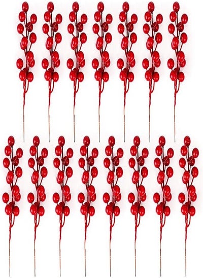 Buy Christmas Red Berries Decoration Artificial Verums For Christmas Tree Decorations 15 Pcs in Egypt