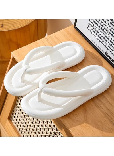 Buy White anti slip indoor and outdoor flip-flops in UAE