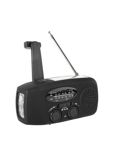 Buy Emergency Radio Hand Crank Solar Weather Radio AM / FM / NOAA Emergency Weather Radio Rechargeable Portable Power Bank with Solar Charging & Hand Crank & Battery Operated LED in UAE