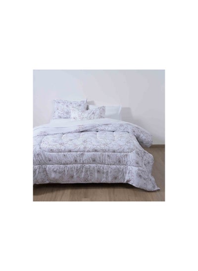 Buy Sketch Floral 3-piece Comforter Set 160x220cm - White in UAE