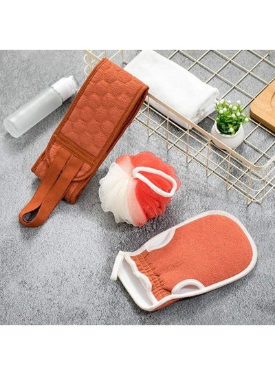 Buy Body Scrub Tools Bath Sponge Bath Loofah Back Cleaner Exfoliating Gloves 3pcs in Egypt