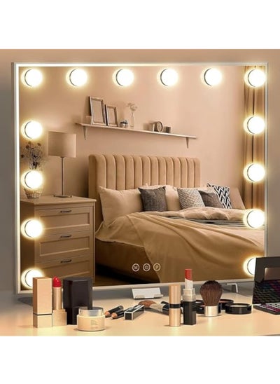 Buy Vanity/Makeup Mirror with Lights,10X Magnification，with 14 Dimmable LED Bulbs,3 Color Modes,Touch Control for Bedroom,Tabletop or Wall-Mounted in UAE