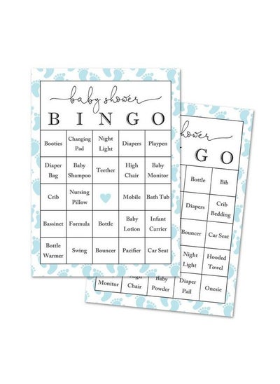 اشتري Blue Baby Feet Baby Shower Bingo Cards Prefilled Set Of 24… في السعودية