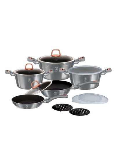 اشتري Aluminium 13 Pieces Cookware Set, Moonlight Collection, Grey, Hungary في الامارات