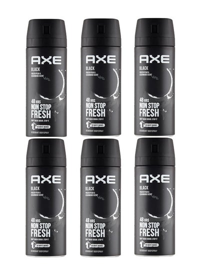 Buy Pack of 6 Non Stop Fresh Black Body Spray Deodorant 6x150ml in UAE