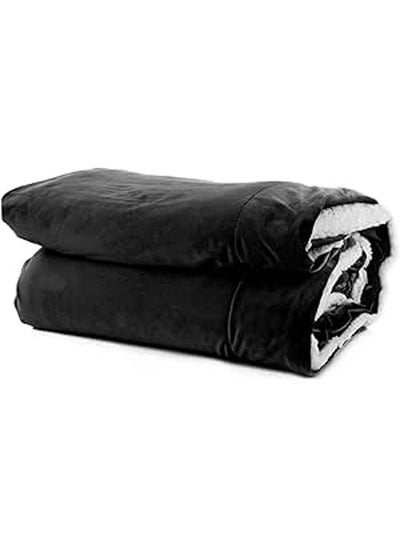 Buy Sherpa & Super soft Flannel H4578 Black size 220x240cm in Egypt