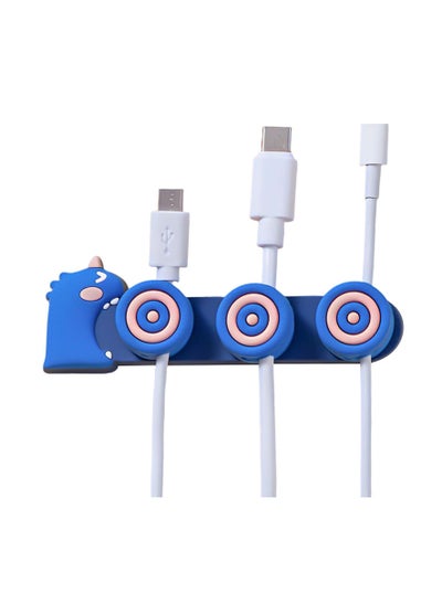 Buy Magnetic Cable Clips, Home Cable Management Holder with 3 Brackets, Desktop Cord Management Wires Organizers for Home, Office, Nightstand, Blue, 1 Pcs in UAE