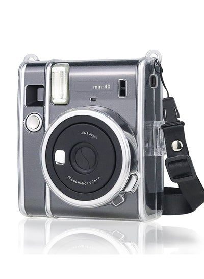 اشتري Ransparent Case, Crystal Hard PVC Clear Case with Shoulder Strap, Protective Case Clear Compatible with Fujifilm Instax Mini 40 Instant Camera/Polaroid Mini 40 Camera في السعودية