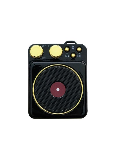 Buy New T10 European-style record player Bluetooth speaker creative mini radio gift stereo logo Black in UAE