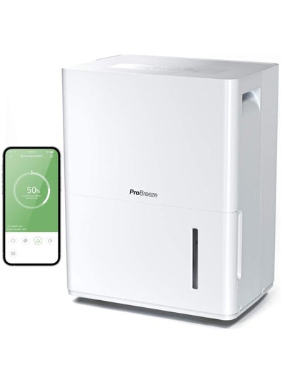Buy 30L/Day Smart Dehumidifier with Wifi Smart App Control, Digital Humidity Display, Continuous Drainage, 24 Hour Timer and Auto Defrost Function, Ideal for Damp and Condensation in UAE