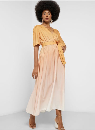 Buy Ombre Pleated Dress in Saudi Arabia