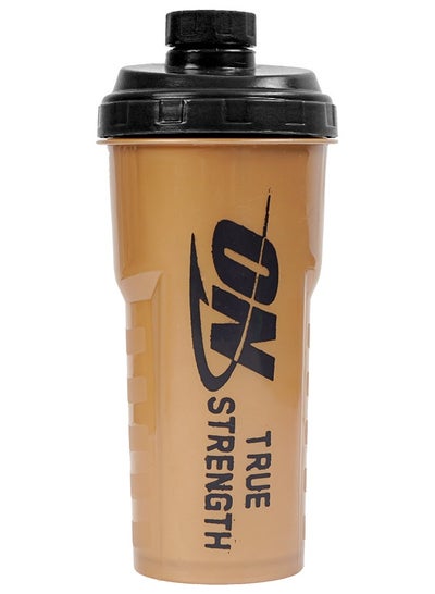 Buy 700ML Protein Powder Shaker Bottle With Mixing Grid BPA-Free, Gold & Black in Egypt