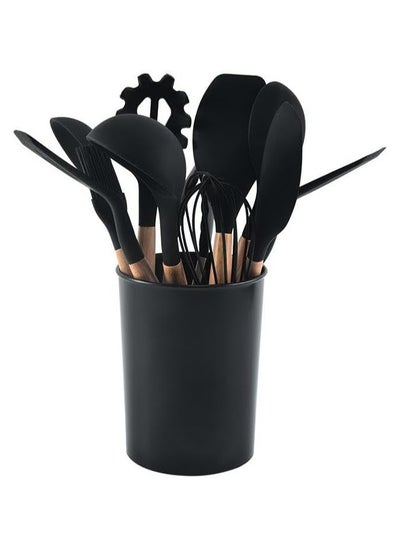 Buy 12-Piece Non-Stick Silicone Cooking Utensils Set Multicolour 12.5x12.5x33cm in Saudi Arabia