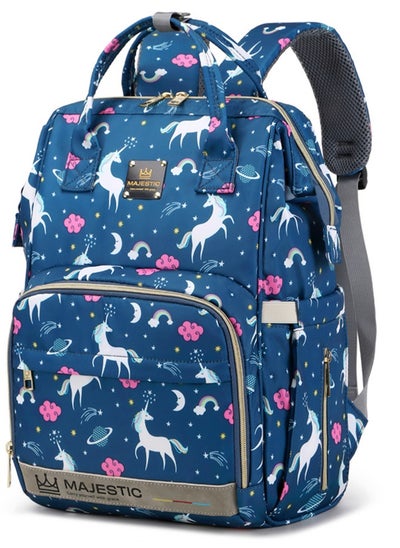 Buy 133 3 Pcs Baby Maternity Diaper Fashion Waterproof Multifunctional large capacity backpack bag - Unicorn Blue in Egypt