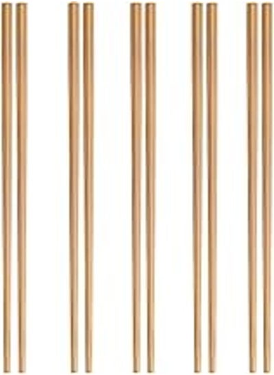 Buy Chinese Chopsticks, Natural Reusable Smooth Style Decorated Set of 5 Pairs, For Sushi, Noodles, Ramen, Chinese Food, Original Gifts for Men and Women (Plain) in Egypt