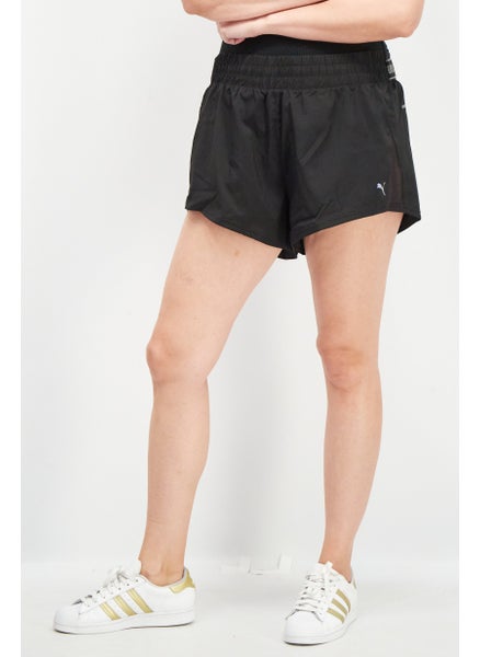 Buy Women Sportswear Fit Brand Logo Running Shorts, Black in Saudi Arabia