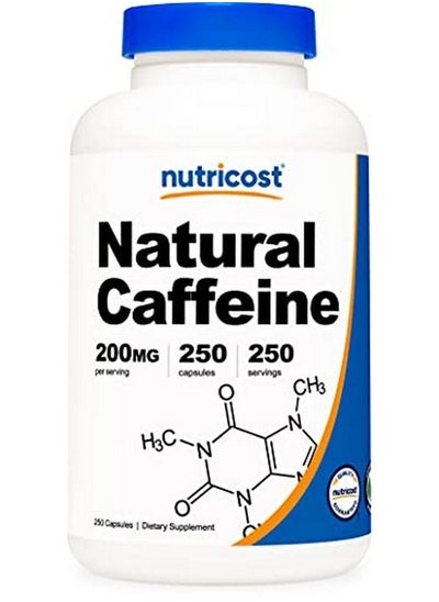 اشتري Natural Caffeine 200Mg 250 Vegetarian Capsules Gluten Free Nongmo في السعودية