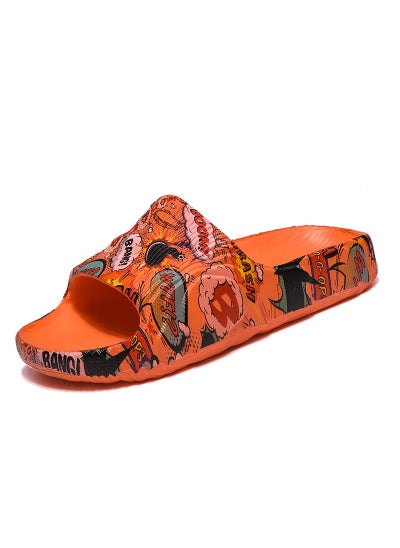 اشتري 2022 Mens Trendy Slides Summer Casual BeachOrange Orange في السعودية