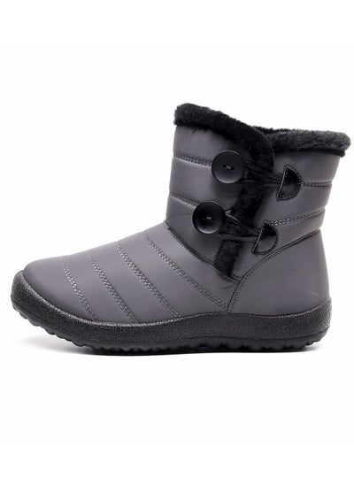 Buy Ankle Boots Thermal Waterproof Cotton Boots Grey in Saudi Arabia