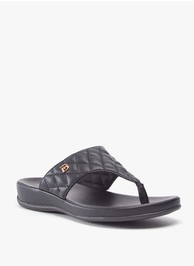 Buy Women Quilted Slip-On Thong Sandals in UAE