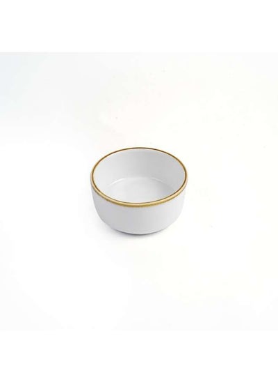 Buy Porcelain Ivory H232Mocha Small Mezza Sauce Dish 2.5 Inch in UAE