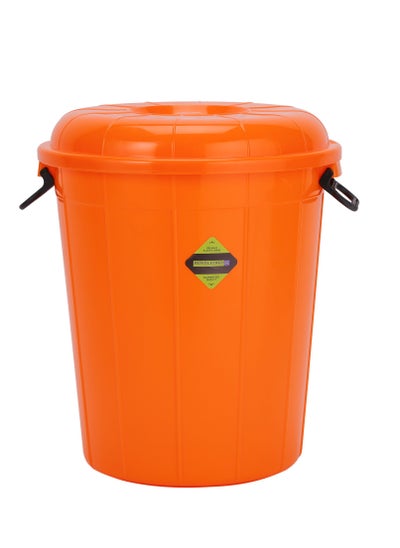 اشتري Plastic Drum with Lid, Laundry Hamper with Handles, RF10724 | 100L Washing Bin, Dirty Clothes Storage, Bathroom, Bedroom, Closet, Laundry Basket في الامارات