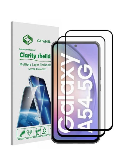 اشتري 2 Pack Screen Protector for Samsung Galaxy A54 5G Full Coverage Screen Glass 9H Hardness Anti Fingerprint Scratch في الامارات