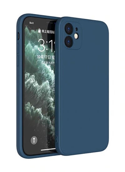 Buy Protective Ultra Slim Fit Case Liquid Silicone Gel Cover with Full Body Protection Anti-Scratch Shockproof Case For iPhone 12 LIQUID SILICON NAVY BLUE in UAE