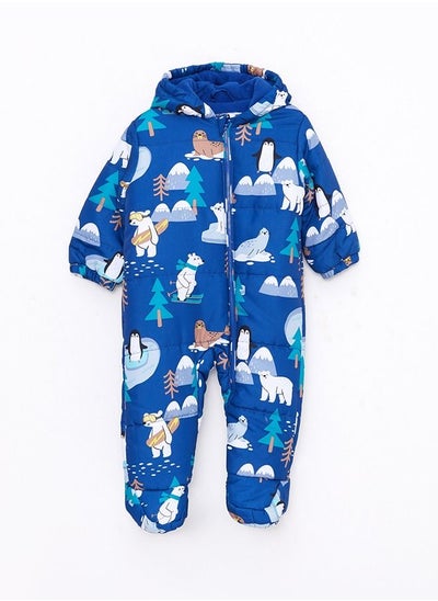 Buy Hooded Long Sleeve Printed Baby Boy Jumpsuit in Saudi Arabia