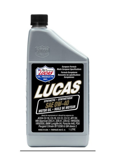 Buy Lucas 0w40 synthetic motor oil one quart 946ml in Saudi Arabia