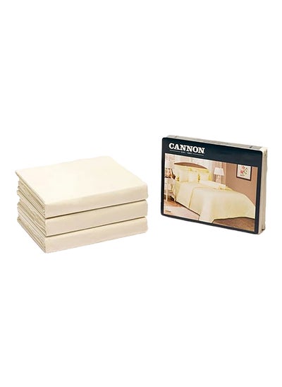 Buy 3-Piece Machine Washable High Quality King Fitted Sheet Set Cream 6 x 30 x 25 cm CN K3PCFTDT300-CRMD in Saudi Arabia