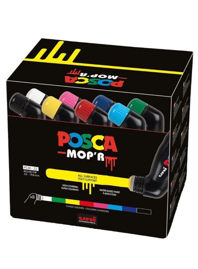 Buy 8-Piece Mop'r Water Based Permanent Paint Markers Multicolour in UAE