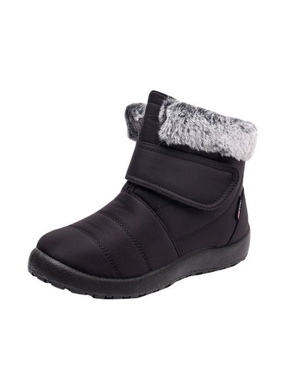 اشتري Women's Warm Plush And Thick Waterproof Cotton Boots Black في الامارات