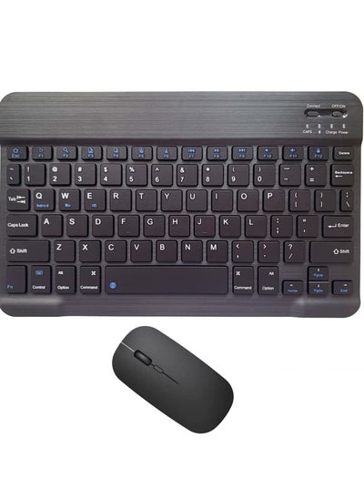 Buy Ultra-Slim Bluetooth Keyboard and Mouse Combo Rechargeable Portable Wireless Keyboard Mouse Set for Apple iPad iPhone iOS 13 and Above Samsung Tablet Phone Smartphone Android Windows in UAE