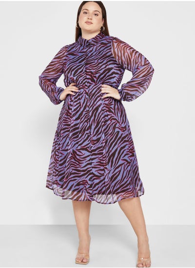 Buy Polo Neck Printed Dress in UAE