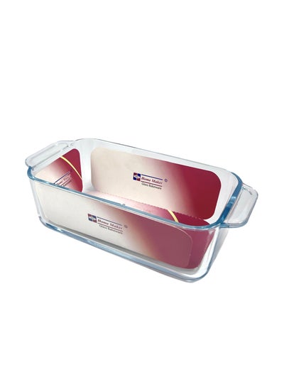 Buy Rectangular Glass Loaf And Baking Dish, 1.8 Lt Capacity, 26.4X13 Cm Diameter, 7.7 Cm Height - Clear in UAE