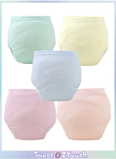 Buy 5-Pieces Baby Potty Training Pants, Breathable Potty Training Underwear, Toddler Training Underwear for Boy and Girls, Size 90 / 100 / 110 in Saudi Arabia