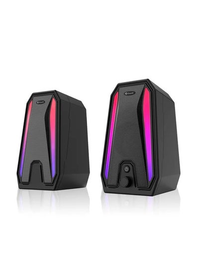 Buy KISONLI X10 USB + AUX 3.5MM Speaker RGB Speaker for Computer, LAPTOP 5 WATT PER SPEAKER  WITH MODERN ERGONOMIC DESIGN PERFECT FOR YOUR COMPUTER  SETUP in Egypt