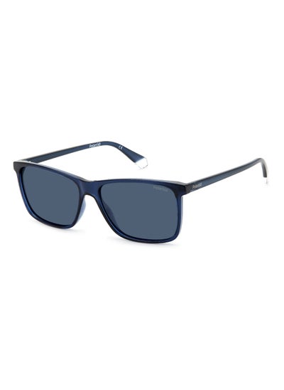 Buy Men's Polarized Rectangular Shape  Sunglasses Pld 4137/S Blue 43 - Lens Size: 42.8 Mm - Blue in UAE