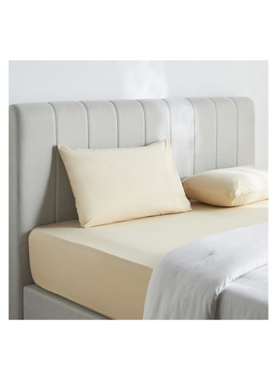 Buy Cotton Percale 200 Thread Count Single Fitted Sheet - 90x200 cm in Saudi Arabia