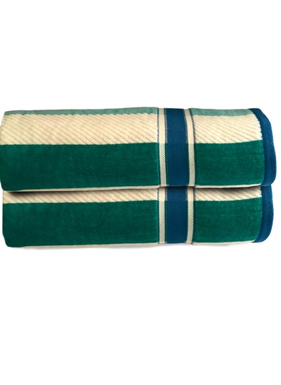 Buy Duke Bath Sheet (Pack of 2) 83 cm x 163 cm Quick Dry Super Soft Large Stripe Towels 100% Cotton Large Bath Towel  Highly Absorbent and for Bathroom, Hotel & Spa Quality Towels in UAE