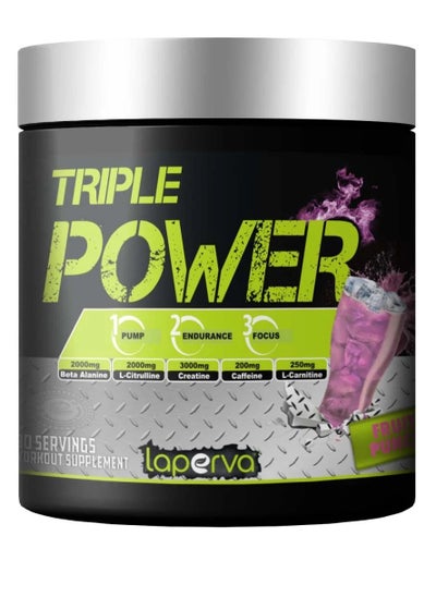 Buy Laperva Triple Power Pre-Workout, Fruit Punch, 30 Servings - 300 gm in Saudi Arabia