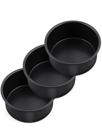 Buy 4 Inch Cake Pan Set of 3 Nonstick Stainless Steel Small Round Cake Pans Tin for Baking Birthday Wedding Layer Cakes Straight Sides and 2 Inch Depth in UAE